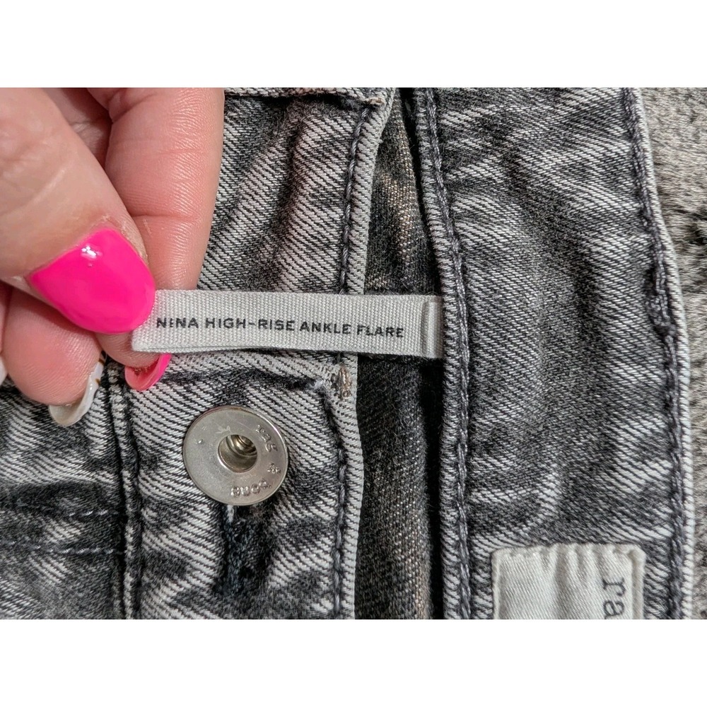 Rag & Bone Nina High Rise Ankle Flare Jeans Women's Size 24 Gray - Picture 4 of 13